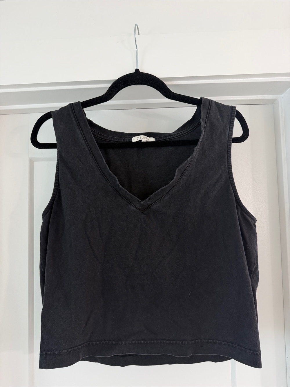 Z Supply Washed Black V-Neck Tank